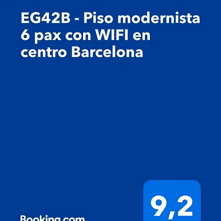Eg42b - Piso Modernista 6 Pax Con Wifi En Centro Barcellona